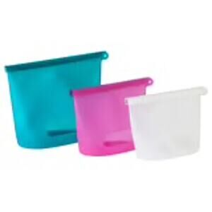 IKEA FILFISK Multicolor 3-Piece Silicone Bags Freezer Microwave Dishwasher Safe